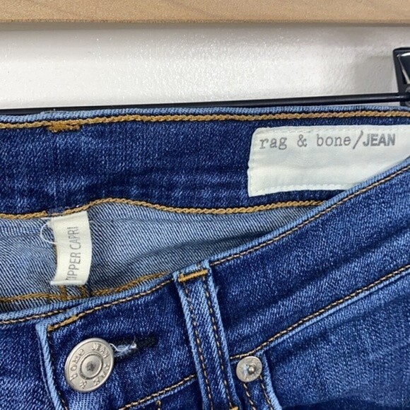 Rag & Bone Skinny Distressed Zipper Capri Jeans 25 - Picture 3 of 8